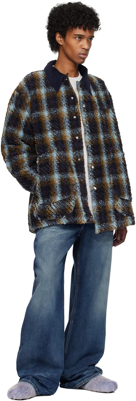 MARNI Ponyskin And Leather Mules In Blue