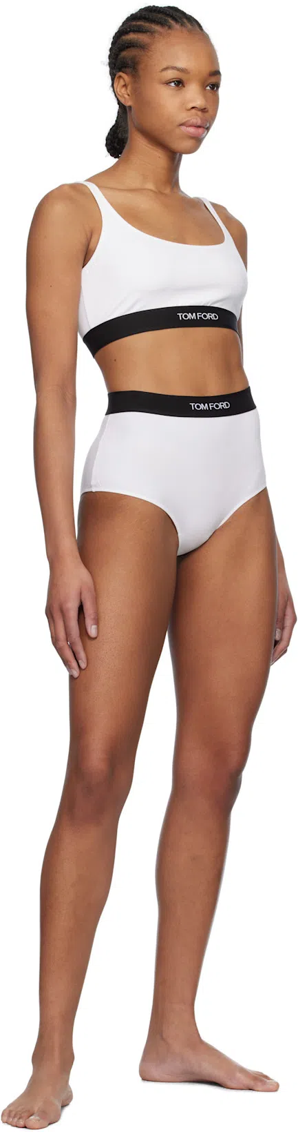 TOM FORD Logo Modal Jersey High Rise Briefs In White