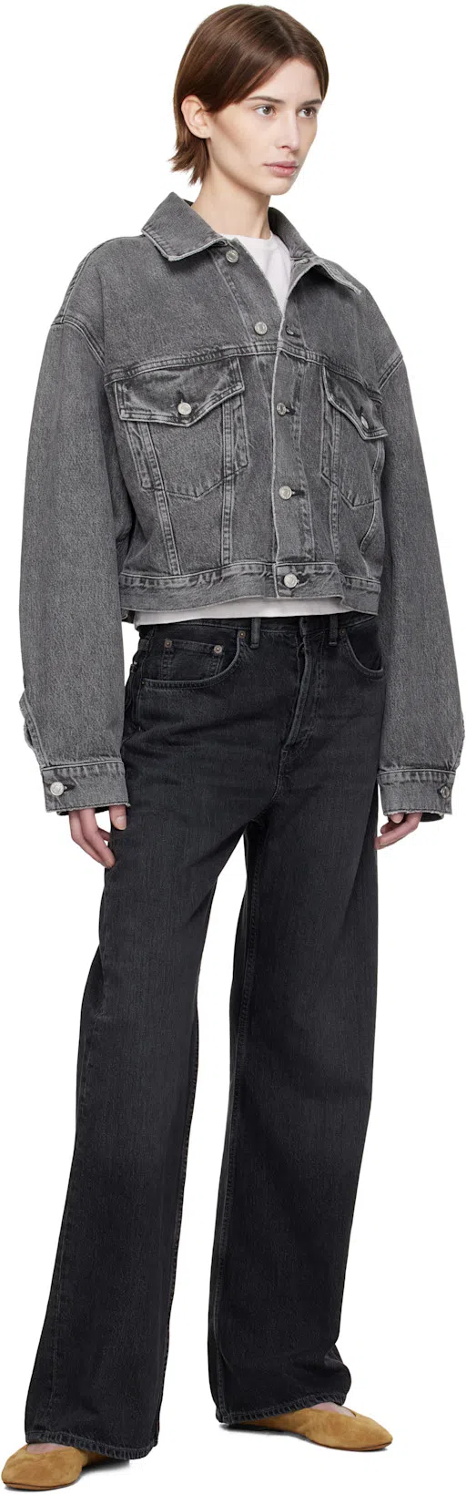 AGOLDE Gray Palmer Denim Jacket In Spirit