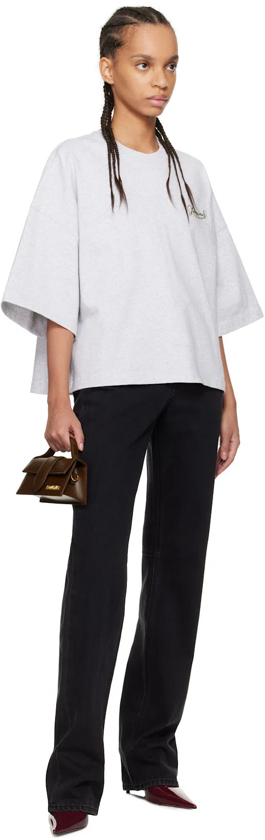 JACQUEMUS Le De-nîmes Court Flared Cropped Jeans In Black