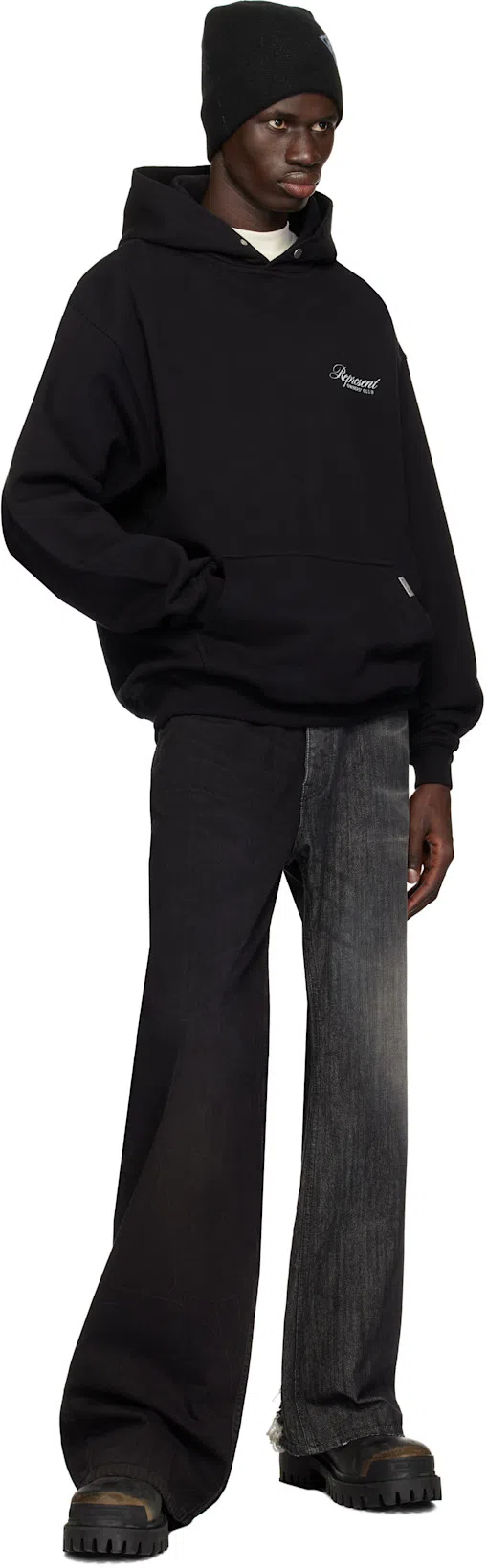 REPRESENT Cotton Sweatshirt With Logo Print In Black