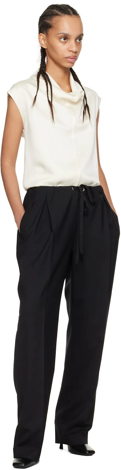 KHAITE Black Trenton Trousers In 200 Black