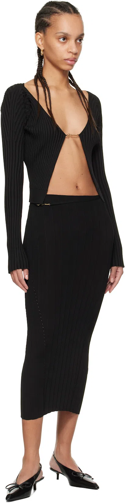 JACQUEMUS Cubisto 40mm Slingback Pumps In Black