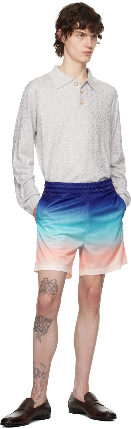 CASABLANCA Gradient Football Shorts In Blue