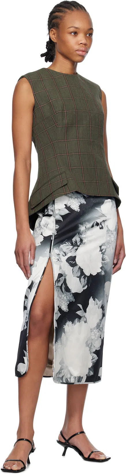 MERYLL ROGGE Khaki Blazer Top In Hunter Green