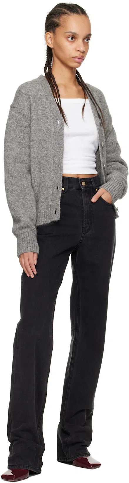 JACQUEMUS Le De-nîmes Court Flared Cropped Jeans In Black