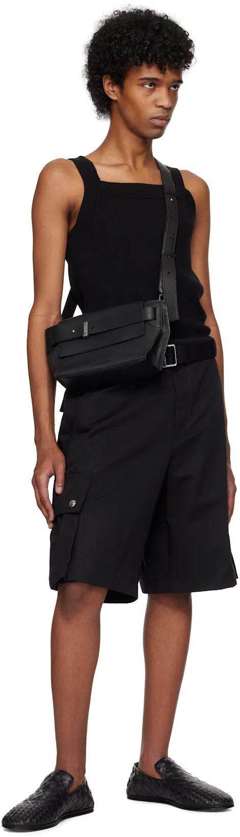 JACQUEMUS Le Cargo Belted Bermuda Shorts In Black