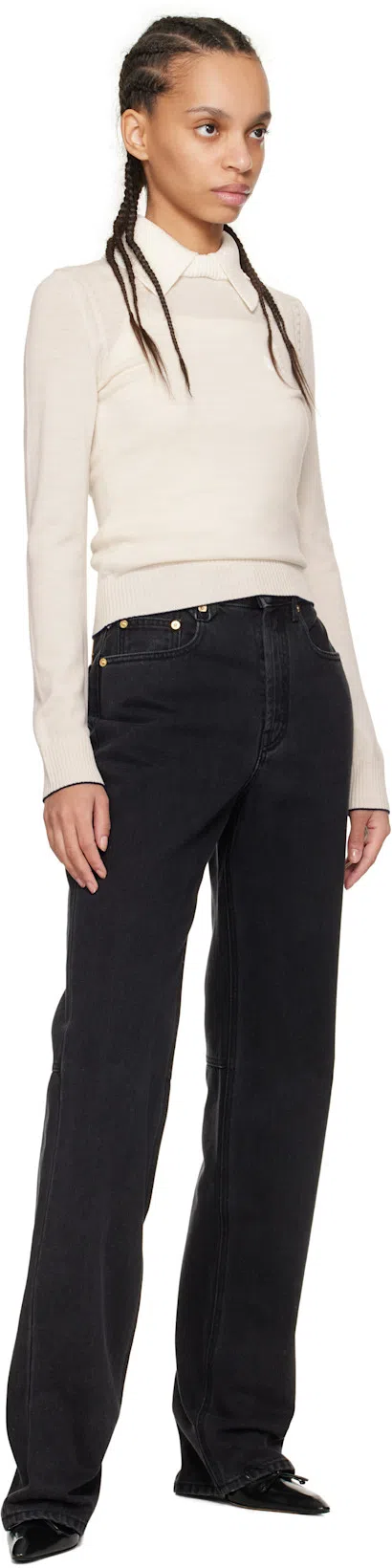 JACQUEMUS Off-white 'the Tricot Knit' Polo In Beige