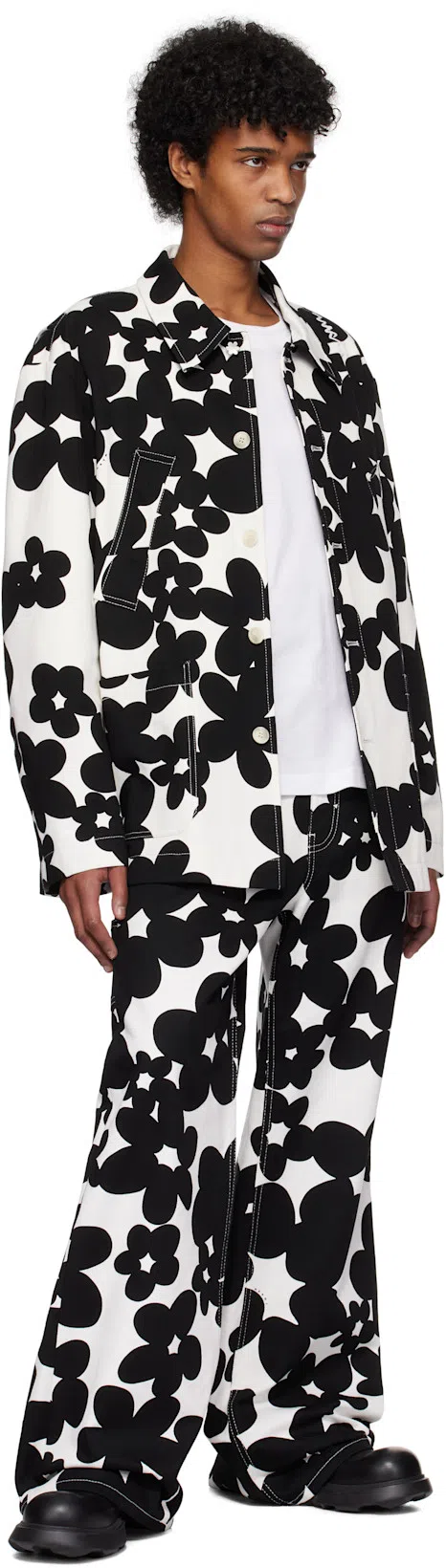 MARNI 'floral Bloom' Jacket With Front Pockets In Black