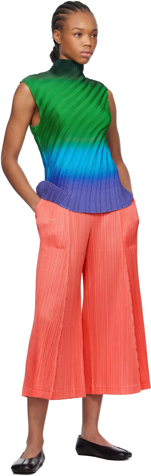 MM6 MAISON MARGIELA Mm6 By Maison Margiela Black Leather Ballet Flats