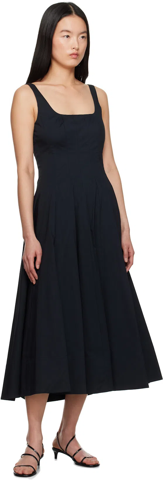 STAUD Wells Poplin Dress In Black