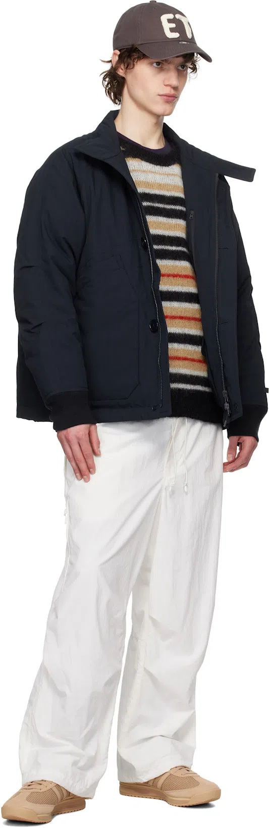 MARNI Crew Neck Mohair Blend Sweater With Striped Pattern In Multicolor