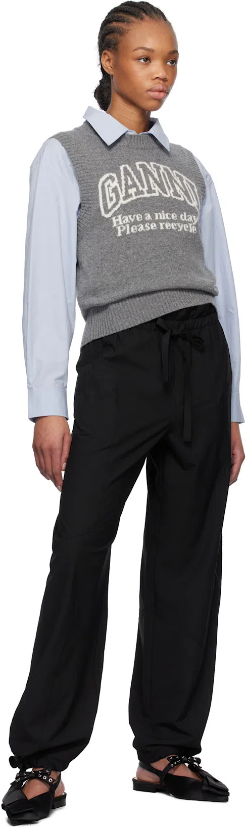 GANNI Big Bow Sandals In Black