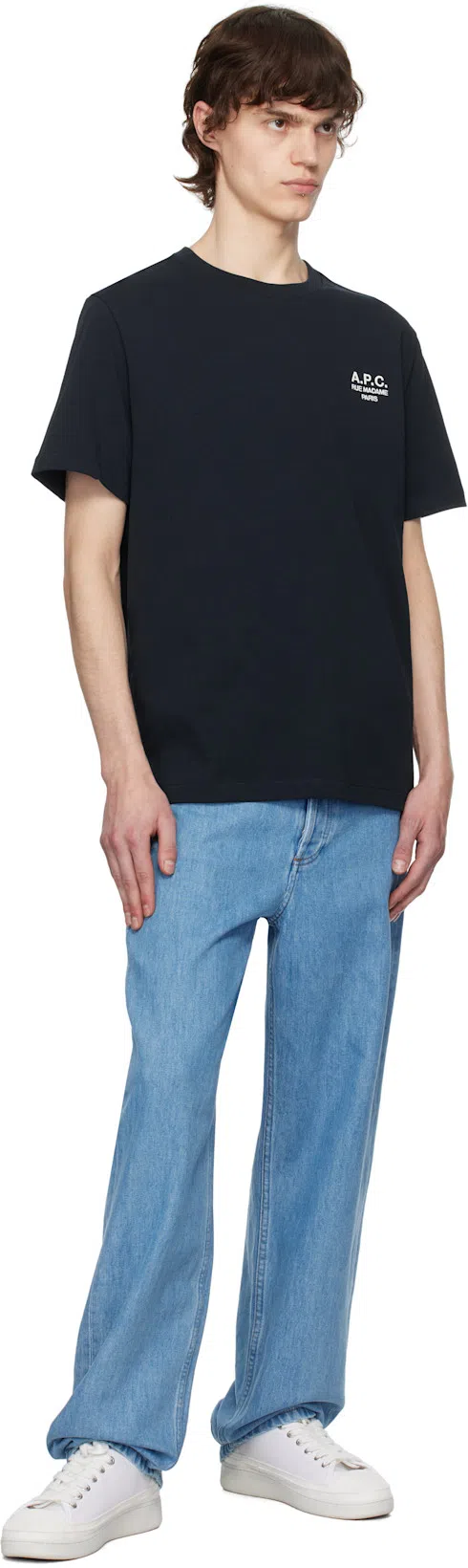 APC A.p.c. Raymond T Shirt With Embroidered Logo In Black
