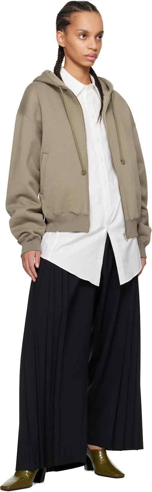 BOTTEGA VENETA Green Lewis Heels In 3310 Olive Oil