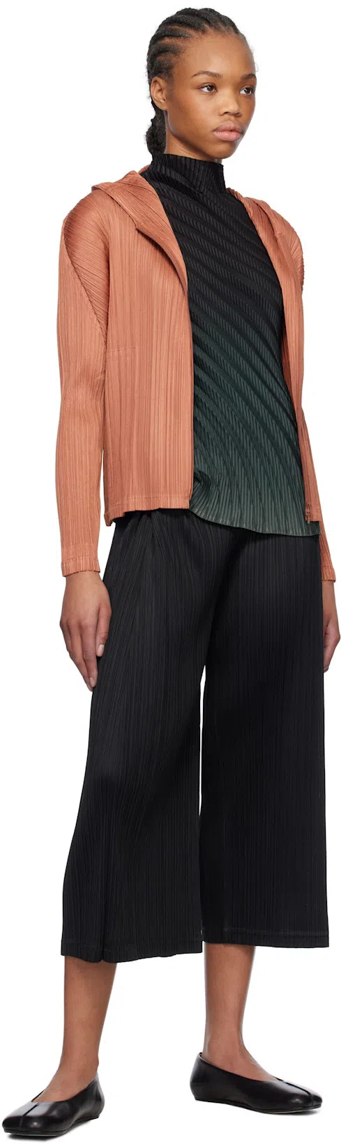 MM6 MAISON MARGIELA Mm6 By Maison Margiela Black Leather Ballet Flats