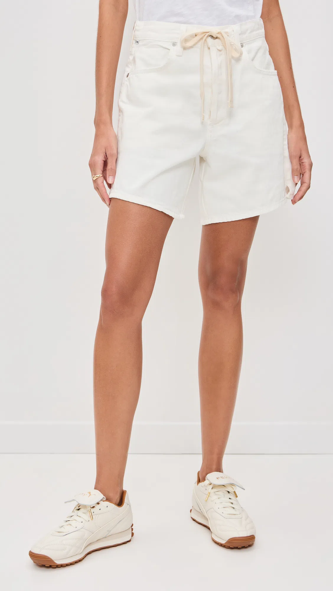 CITIZEN OF HUMANITY Citizens Of Humanity Brynn Drawstring Denim Shorts In White