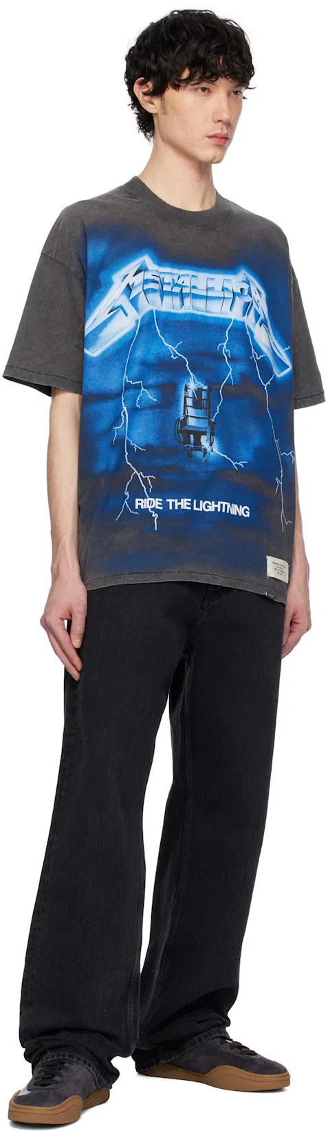 REPRESENT Vintage Gray Cotton Hoodie Metallica Ride The Lightning