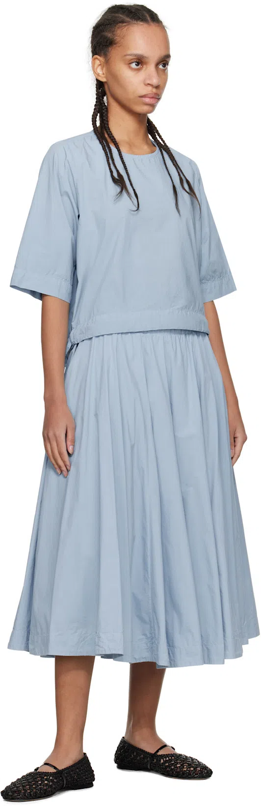 DEAR FRANCES Balla Woven Ballet Flats In Nappa Leather In Black