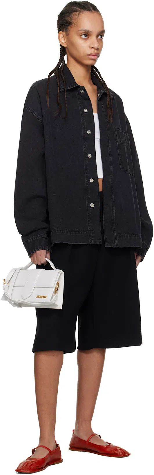 JACQUEMUS Bermuda Pleated Shorts In Black