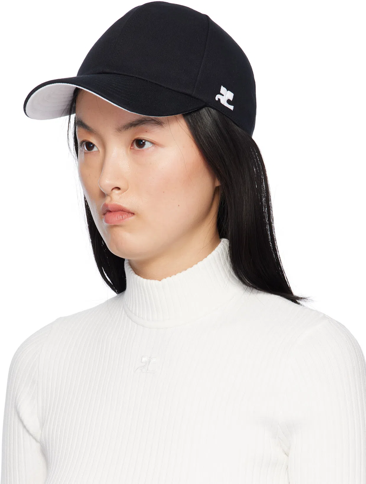COURRÈGES Reedition Vinyl Cap With Ac Logo In Black