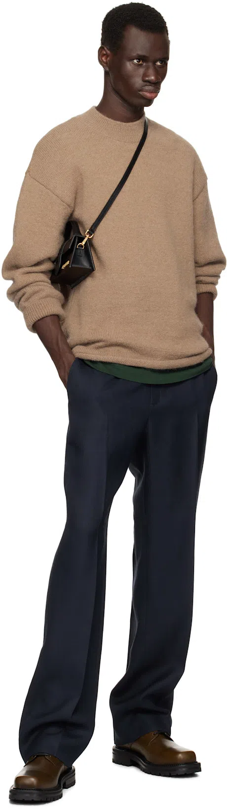 JACQUEMUS Le Gros Grain Logo-patch Crewneck T-shirt In Black