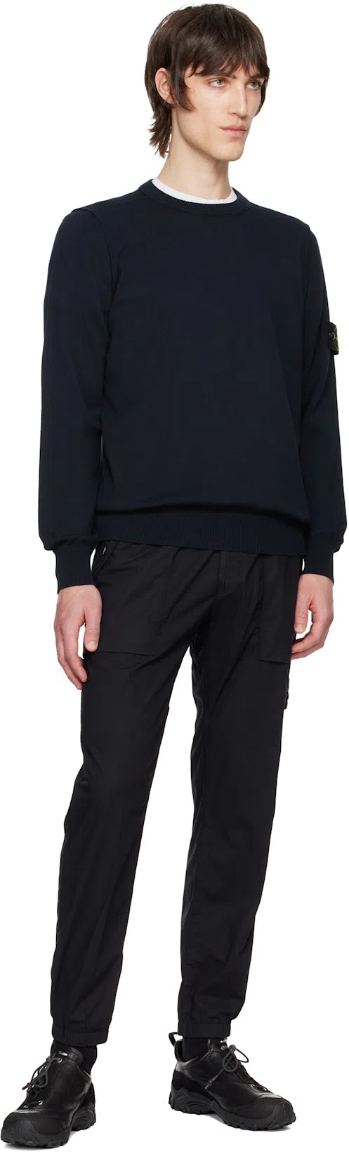 STONE ISLAND White Cotton T-shirt With Logo Patch