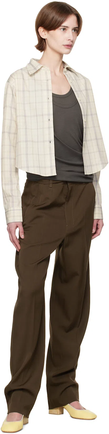 MFPEN Off-white Writers Shirt In Ivory Check