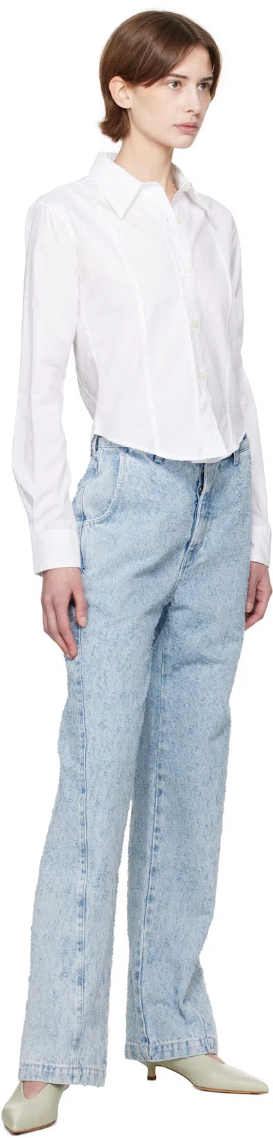 MFPEN White Readers Shirt In Sheer Check