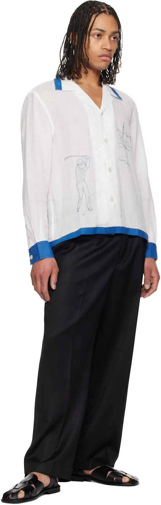 BODE White Club Champion Long Sleeve Shirt