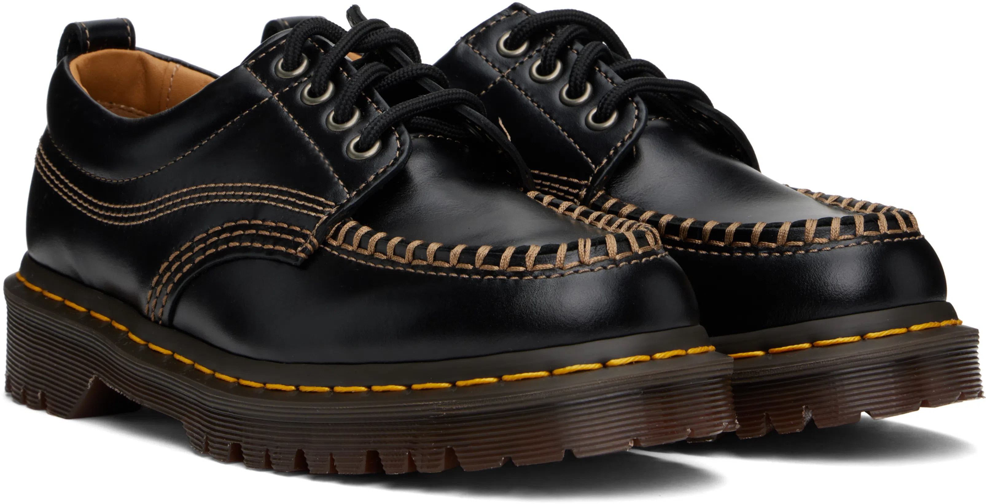 DR. MARTENS Stylish Boots With Contrast Stitching And Lug Sole In Brown