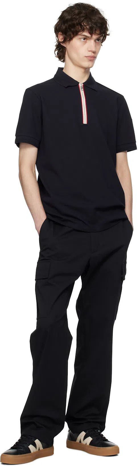 MONCLER Monaco2 Low-top Leather Sneakers In Gray