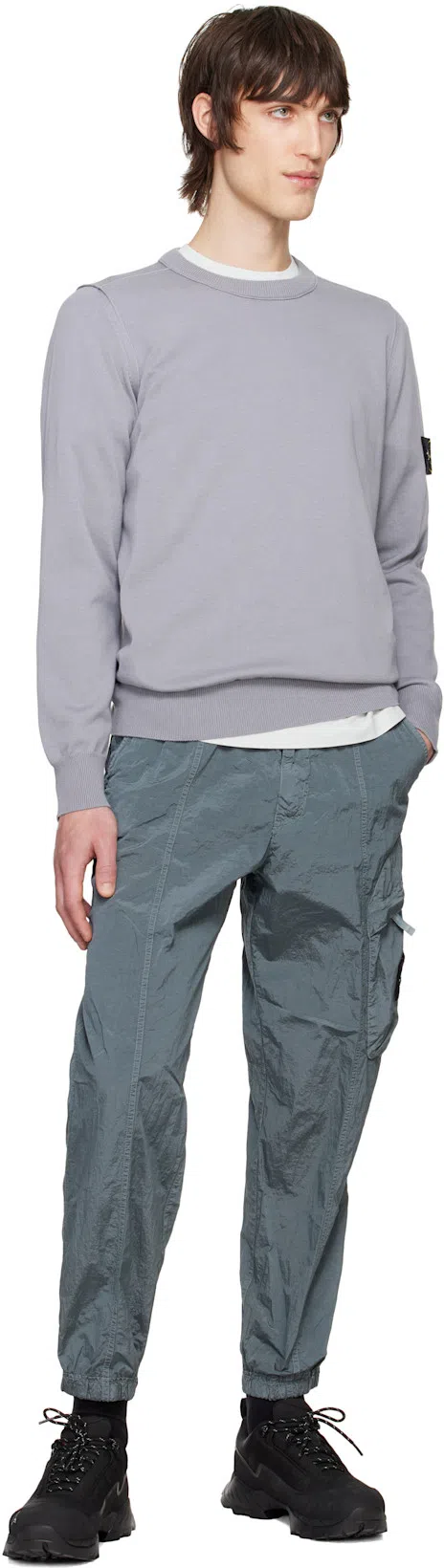 STONE ISLAND White Cotton T-shirt With Logo Patch