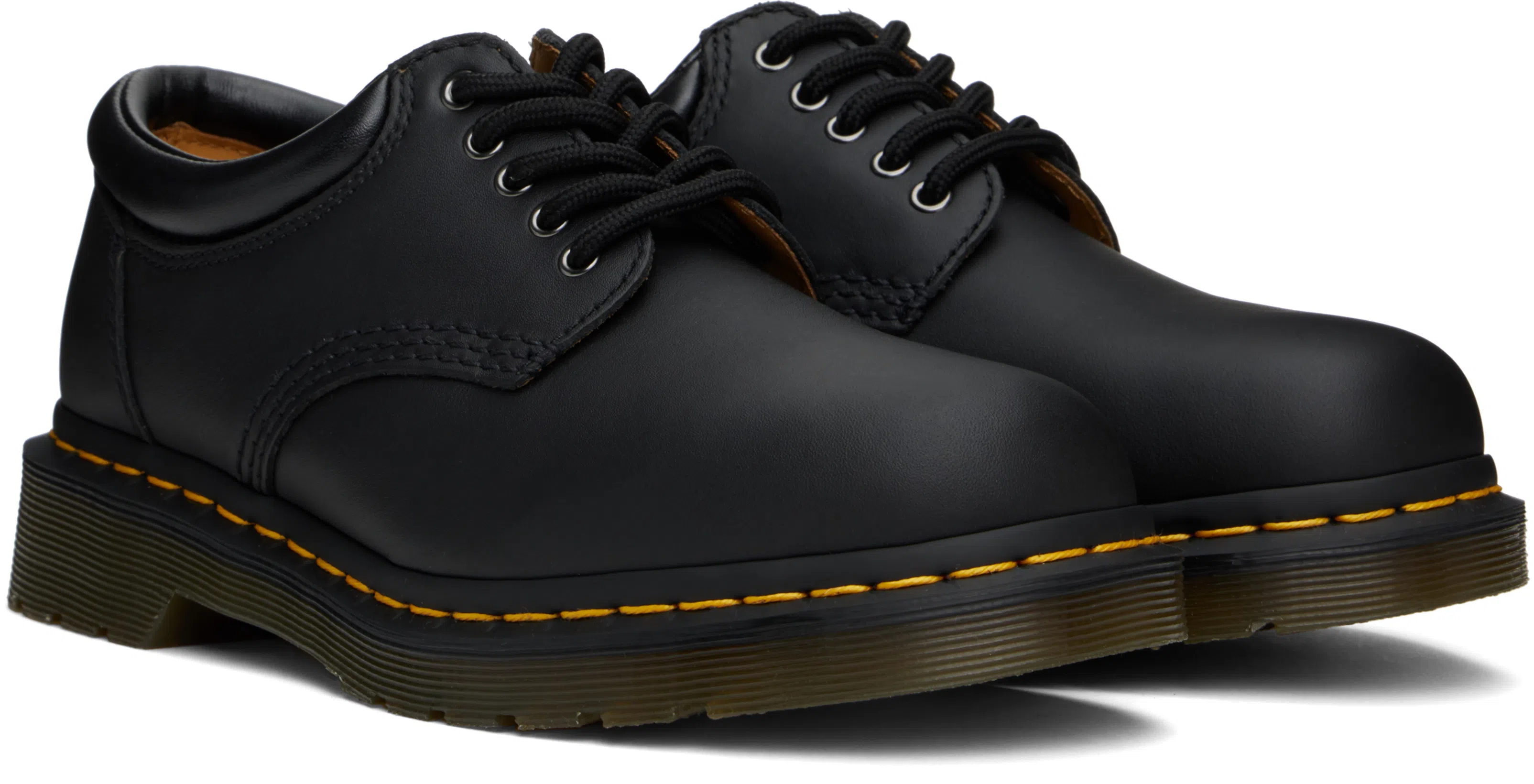 DR. MARTENS Black 8053 Nappa Leather Casual Derbys In Black Nappa
