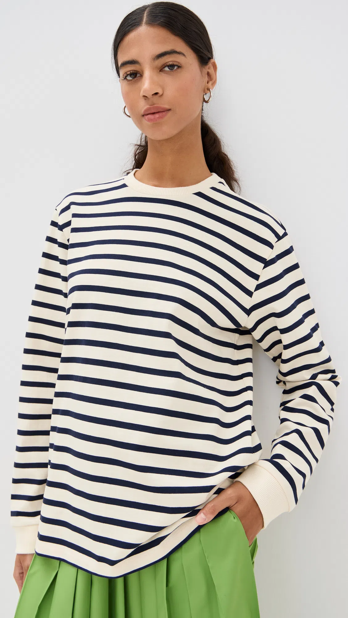 TIBI Program Mock Neck T-shirt White