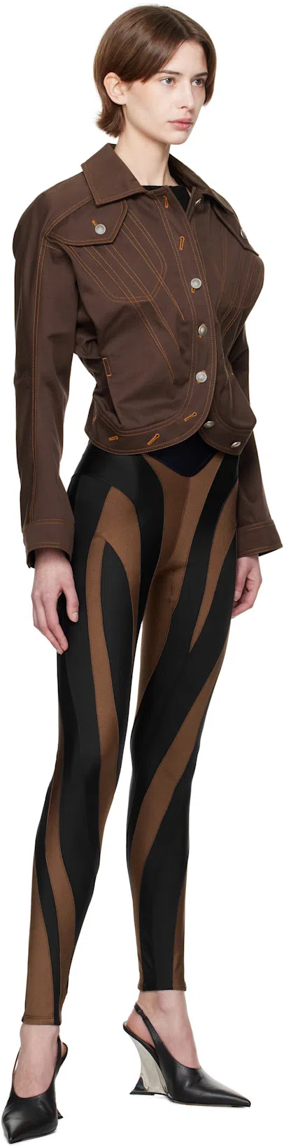 COURRÈGES Courreges "ribbed Knit Holistic Top In Brown