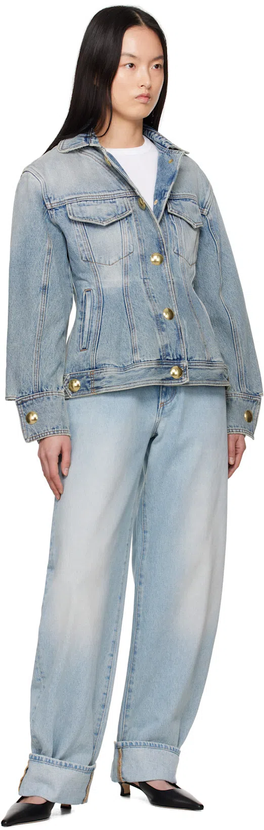 AEYDE Saba Buckled Patent-leather Slingback Pumps In Black