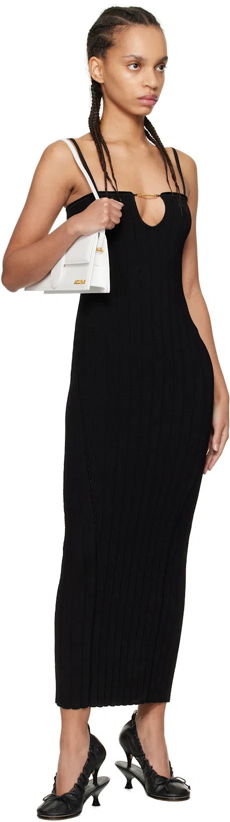 JACQUEMUS La Sierra Bodycon Maxi Dress In Gold