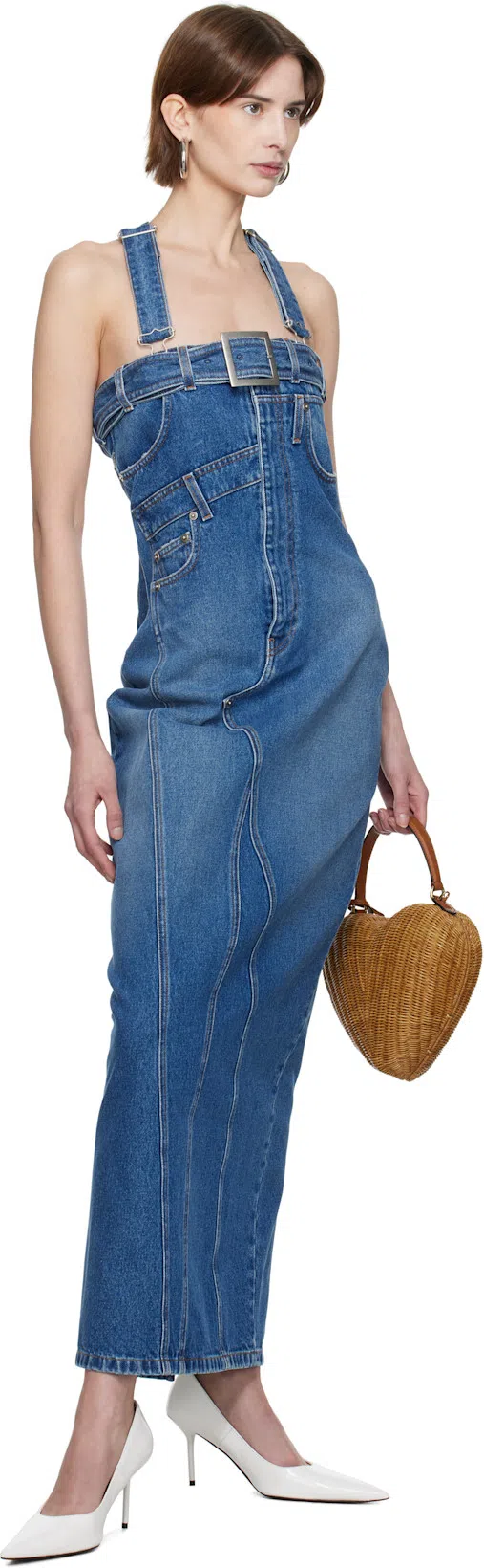 JEAN PAUL GAULTIER Denim Maxi Dress In 57 Vintageblue