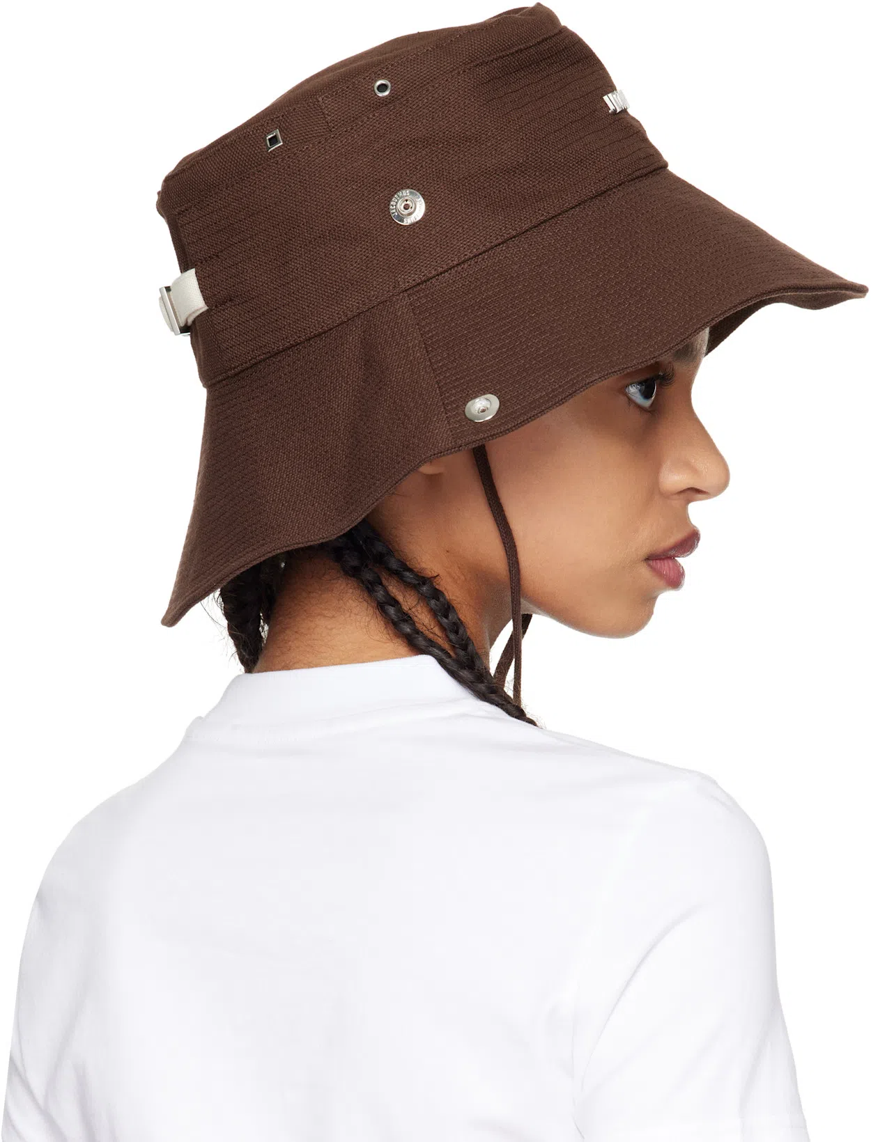 JACQUEMUS Roun Neck Cotton Logo T-shirt In Gray