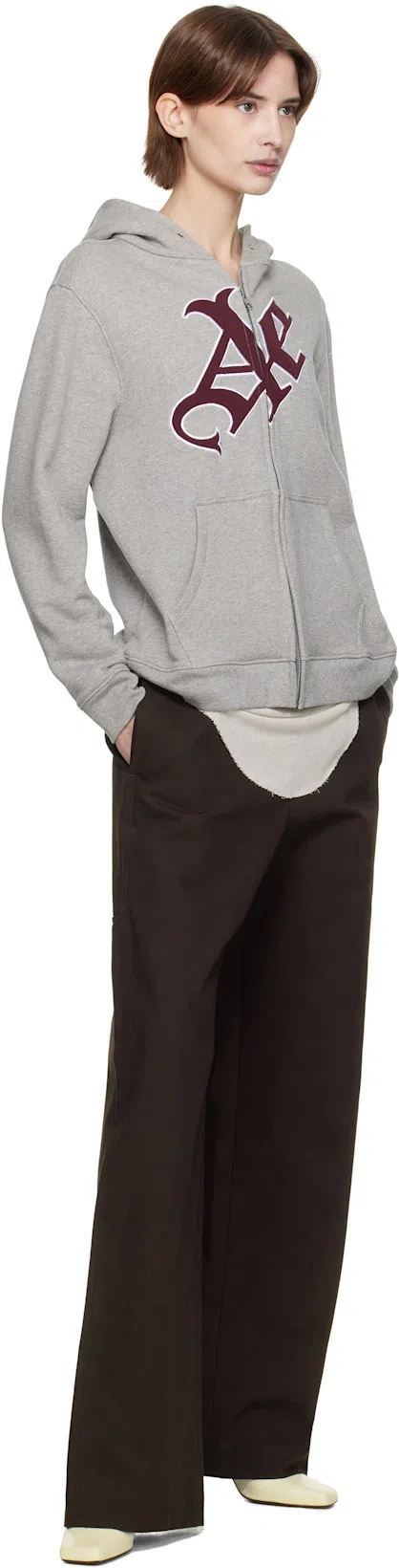 AARON ESH Gray 'ae' Hoodie In Grey