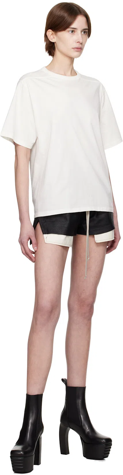 RICK OWENS Black Knee-high Sneakers With Platform In Leather Woman In Gray