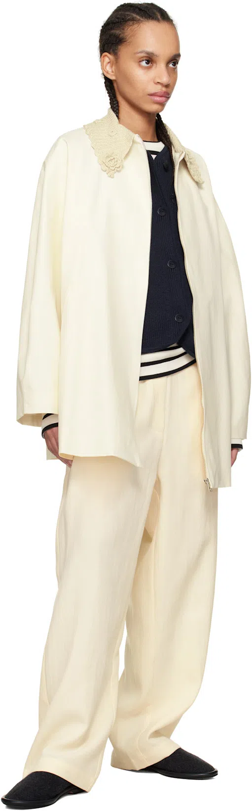 JIL SANDER Striped Longsleeve T-shirt In White