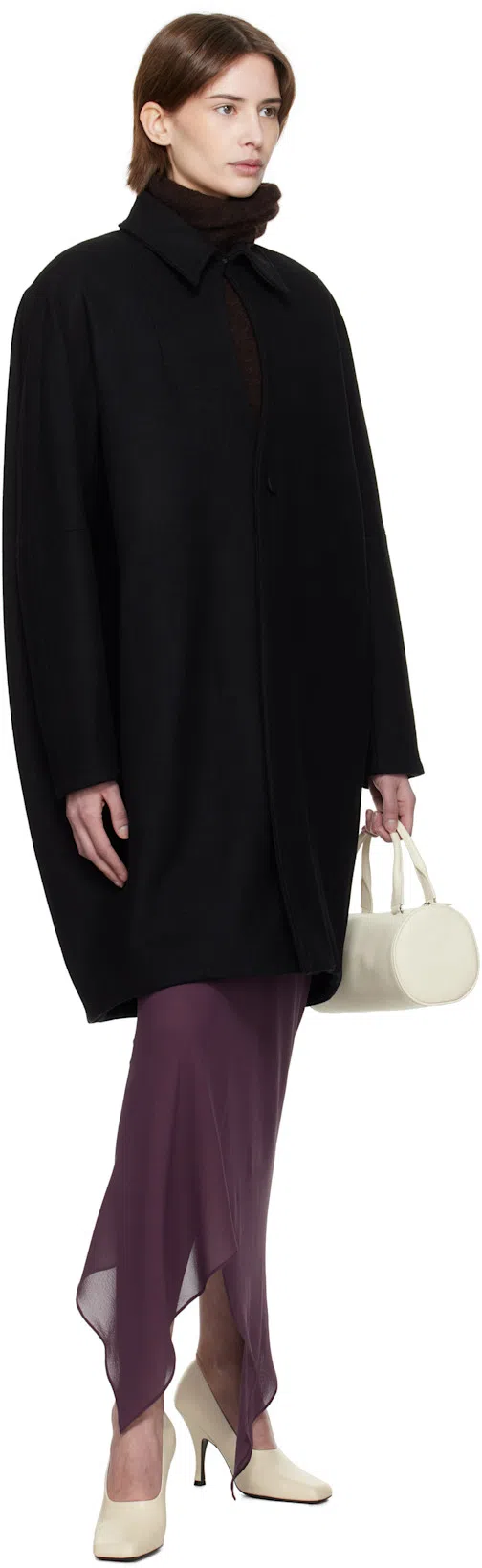 AARON ESH Black Keyhole Coat In Black Coating