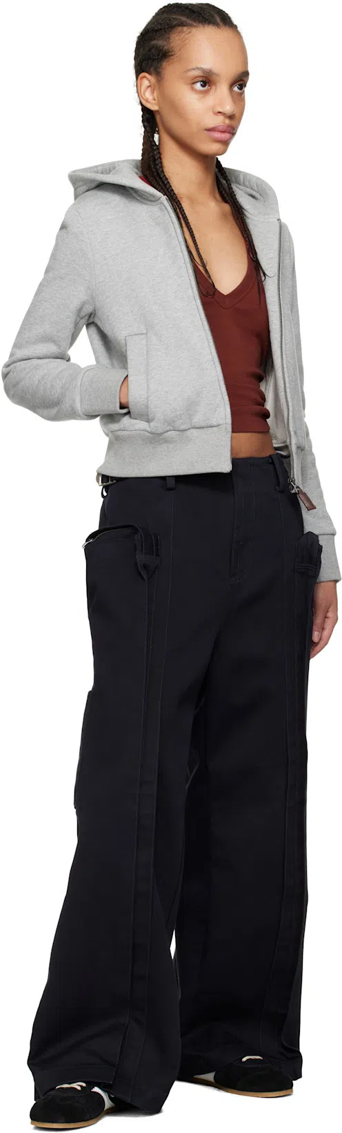 FAX COPY EXPRESS Gray Tight Fleece-lined Hoodie In Grey