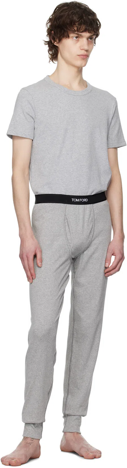 TOM FORD Gray Cotton Stretch Jersey T-shirt In Grey