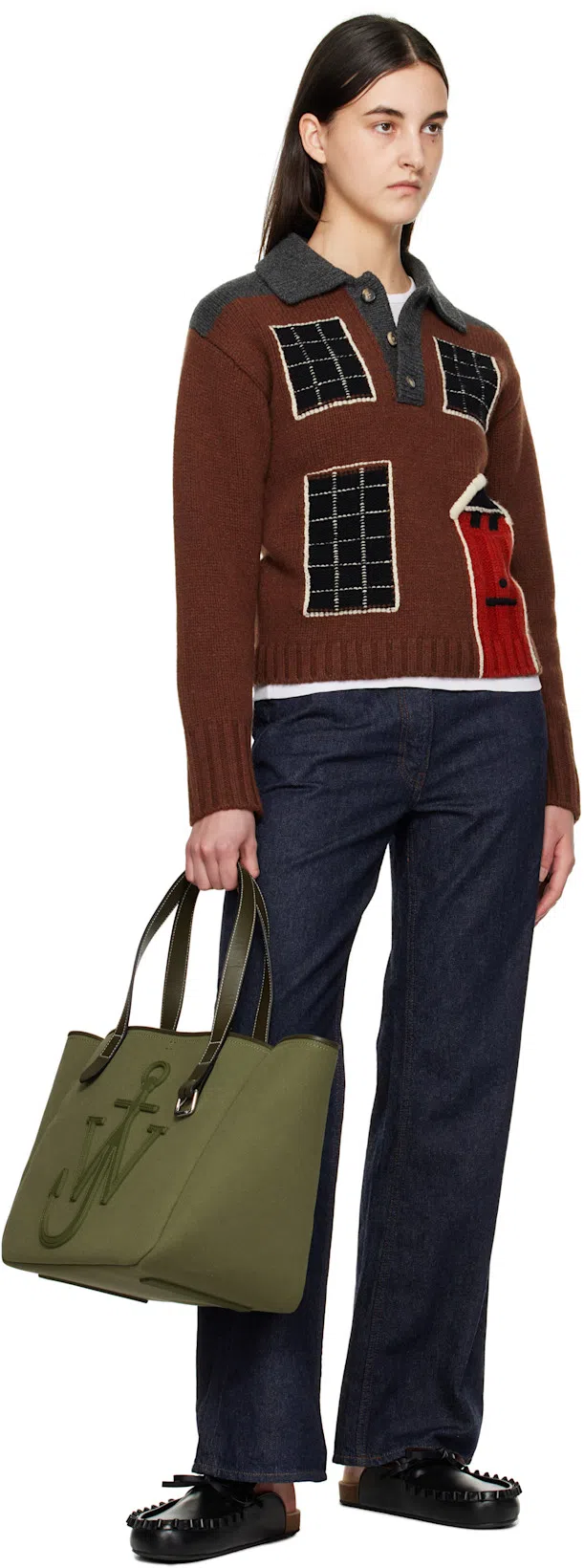 JW ANDERSON Belt Tote Bag - Double Canvas Shoulder Bag In 575 Khaki