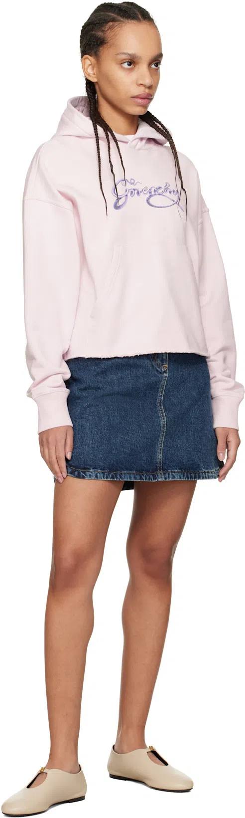 GIVENCHY 4g Liquid Leather Ballerina Flats In Beige