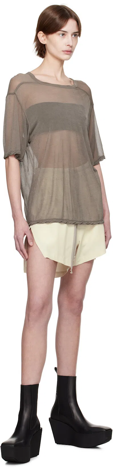 RICK OWENS Porterville Sliver Platform Beatle Ankle Short Boots In 09 Black