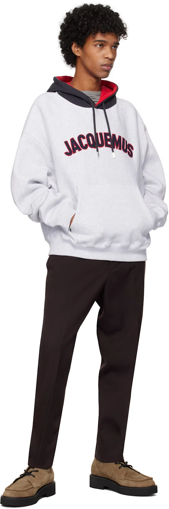 JACQUEMUS The Baseball Embroidered Hooded Sweatshirt In White